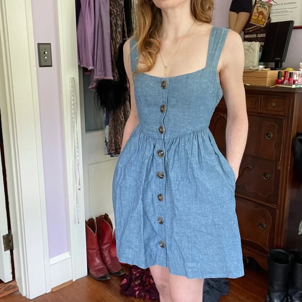 Free People Carolina Chambray Mini Dress